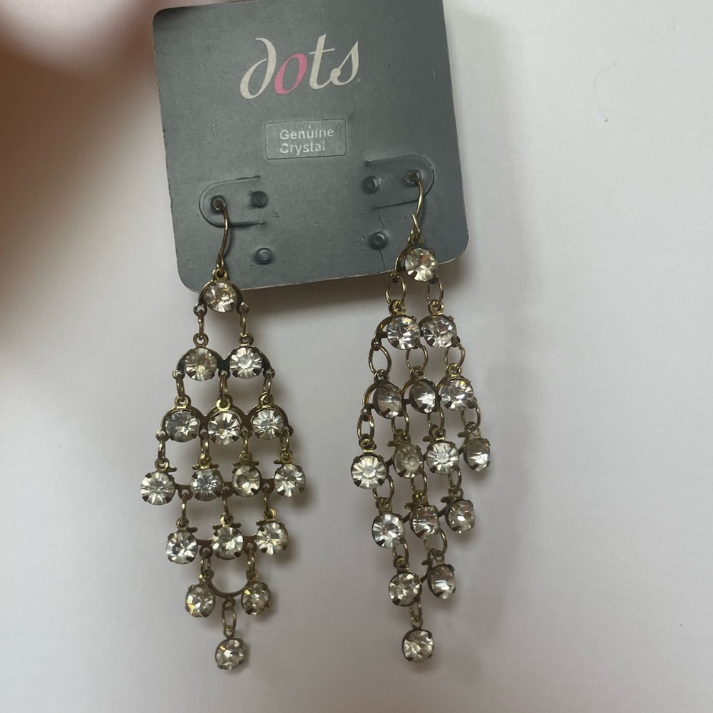 Vintage Dots Genuine Crystal Chandelier Earrings